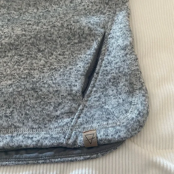 Life Gray Fair Isle Fleece Pullover Hoodie Button Women's Sweatshirt Large - Picture 11 of 13